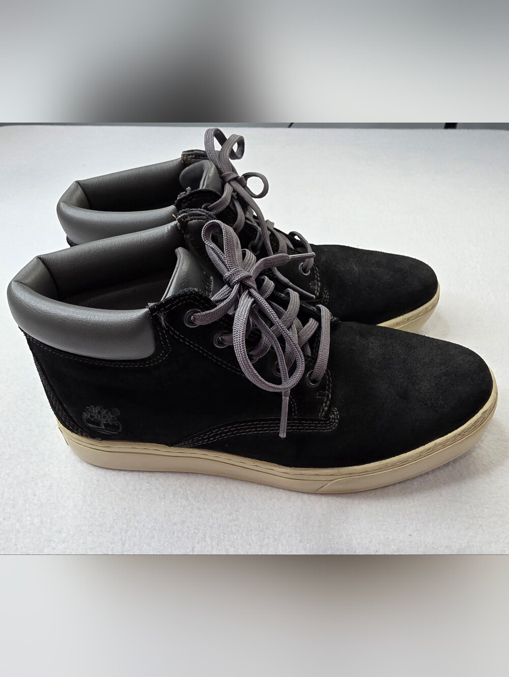 Timberland Men's Ortholite Groveton Black Leather Chukka Size 7.5 Bin AY